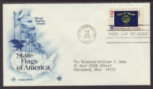 US Oregon State Flag 1976 PCS Typed FDC BIN