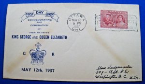 CANADA 1937  -  SCOTT # 237 FDC        (GG-C25)