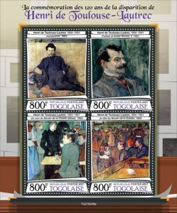 TOGO - 2021 - Henri de Toulouse-Lautrec - Perf 4v Sheet - Mint Never Hinged