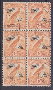 NEW GUINEA 1932 ½d airmail used block of 6.................................A4962