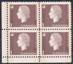 Canada 1963 MNH Sc #401p 1c QEII Cameo W2B Narrow selvedge LL