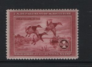 USA #RW2 Very Fine Mint Lightly Hinged