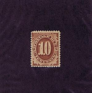 SC# J5 UNUSED ORIGINAL GUM HINGED 10c POSTAGE DUE STAMP, 1879, GOOD CAT VALUE