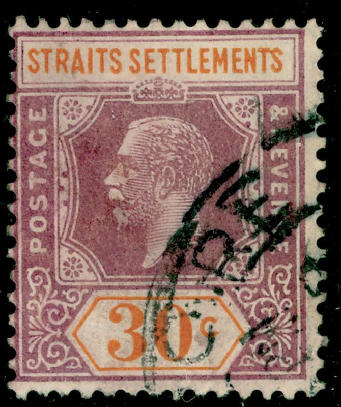 MALAYSIA - Staits Settlements SG235a, 30c dull pple&orge,used.WMK SCRIPT.DIE II.