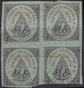 Honduras 1877 SC 24 Mint Block of 4 