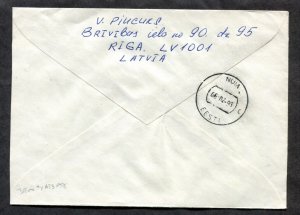 h230 - LATVIA 1993 Postal Stationery Cover to ESTONIA. Surcharge Issue