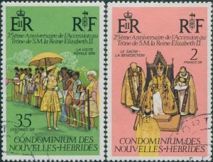 New Hebrides French 1977 SGF232-F233 Silver Jubilee FU