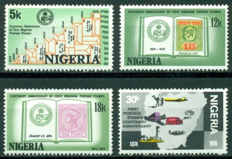 Nigeria Scott #327-330 MNH Nigerian Postage Stamps Centenary Map CV$3+