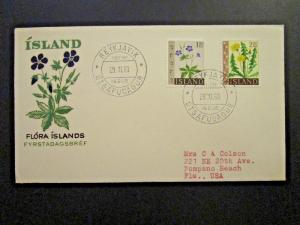 Iceland SC# 330 - 331 1960 Flowers Series FDC - Z4673