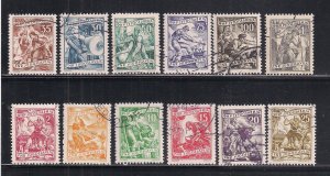 YUGOSLAVIA SC# 343-354  FVF/CTO 1951-52