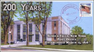 2016, Seneca Falls NY Post Office, Local Postmark, 200th Anniversary , 16-072