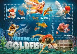 SIERRA LEONE 2016 SHEET GOLDFISHES FISHES MARINE LIFE srl16309a
