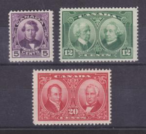 Canada Sc 146-148 MLH. 1927 Famous Canadians Pictorials, cplt set, F-VF