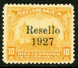 Nicaragua 1927 Cathedral Provisional 10¢ w/Black Ink Mint V309⭐