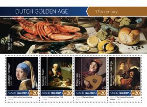 MALDIVES 2015 SHEET DUTCH GOLDEN AGE ART PAINTINGS mld15-1003a