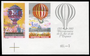 France, 1950-Present #1963-1964 (YT 2262A) Cat€170, 1983 Manned Flight Bi-C...