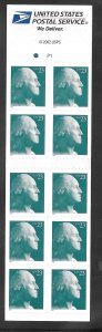 #3618C MNH Booklet Pane of 10 Plate #P1