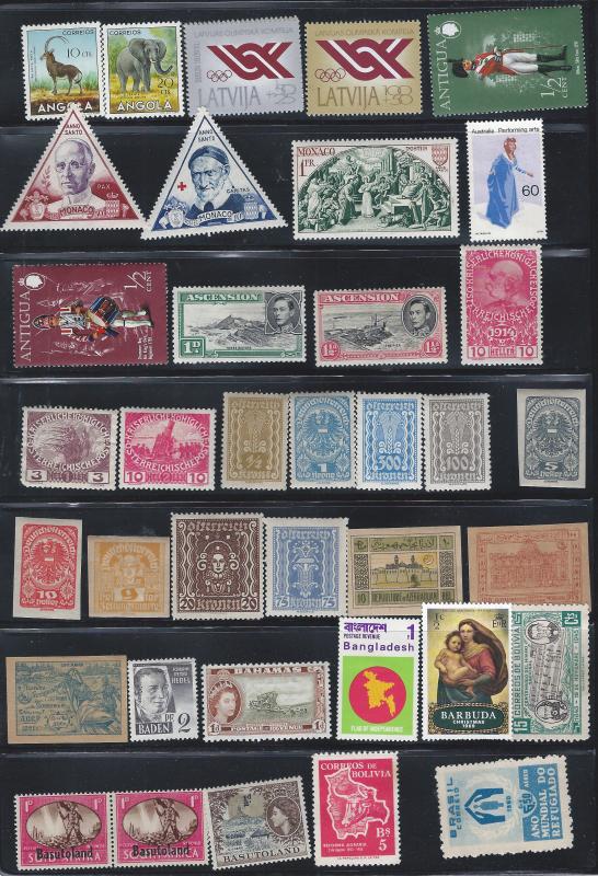 36 WW MH STAMPS STARTS AT A LOW PRICE LOOK!!