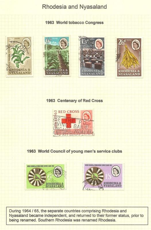 Rhodesia & Nyasaland 1954-63 Collection on Pages