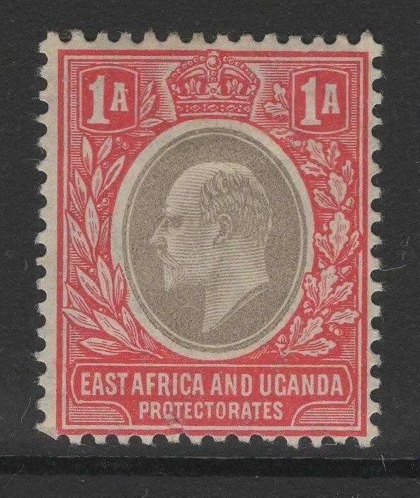 KENYA, UGANDA & TANGANYIKA SG18a 1904 1a GREY & RED CHALKY PAPER MTD MINT