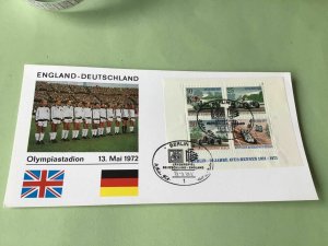 England Germany 1972 Olympic Stadium Football  Stamp Card  Ref 52175