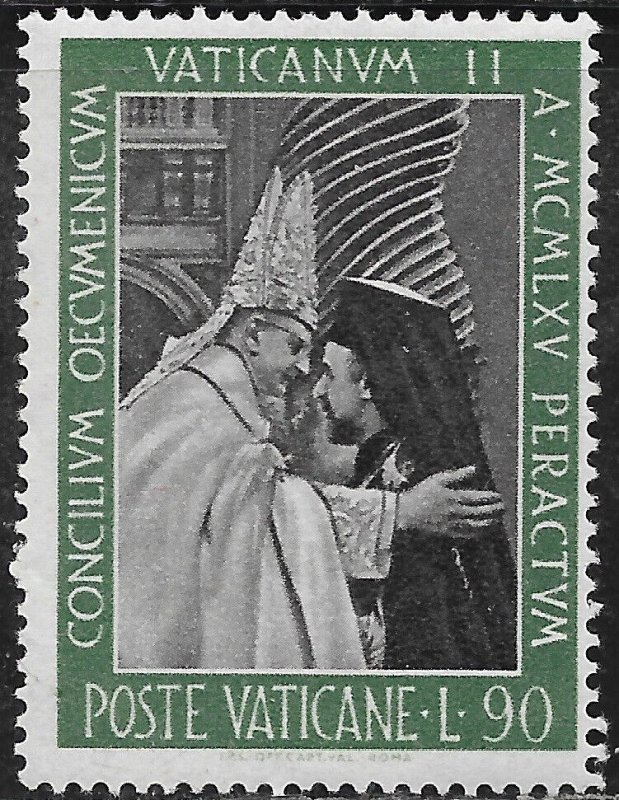 Vatican City Stamp - Scott #442/A133 90 l Slate Green & Black OG MNH 1966 