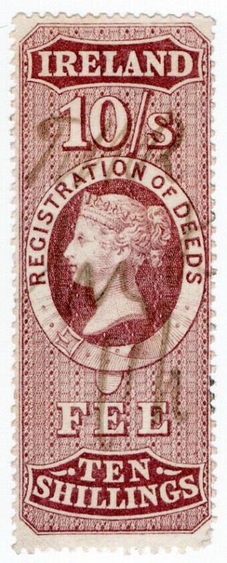 (I.B) QV Revenue : Ireland Registration of Deeds 10/- (1872)