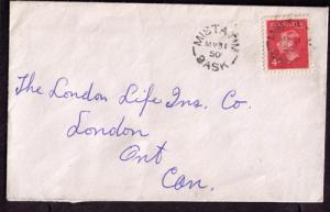 Canada #  287 Used on cover Mistatim MY31 50 Sask  pop 104