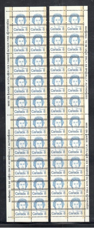 Canada #586, 588. 590, 591, 593 - XF NH All Precancel Left and Right BLock of 20