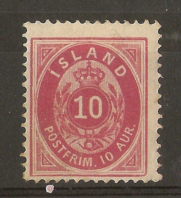 Iceland 1876-95 10Aur SG16/shade Mint