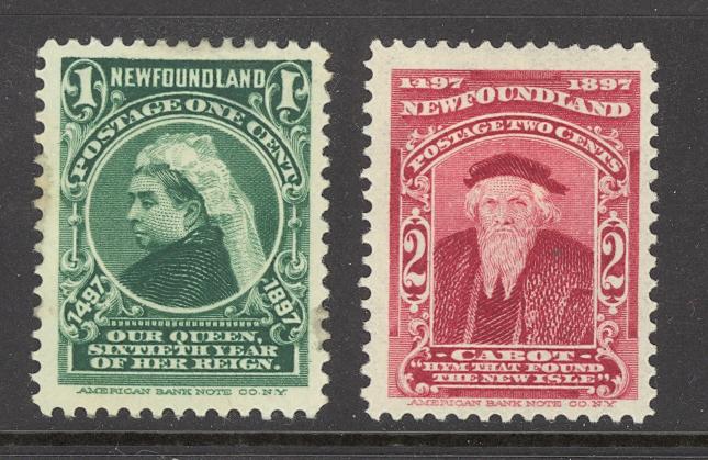 Canada Newfoundland Sc# 61-62 MH 1897 1¢-2¢ Queen Victoria & John Cabot