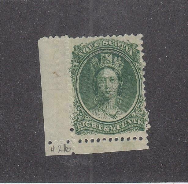 NOVA SCOTIA (MK5347)  # 11  VF-MNH  8 1/2cts  QN VICTORIA /CREASED MARGIN CV $40