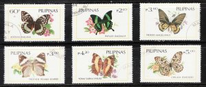 1984 Philippines Pilipinas #1693-98 Set of 6 used butterfly postage stamps Cv$9