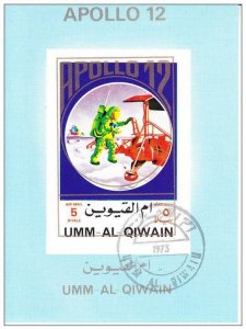 UMM AL QIWAIN SHEET USED IMPERF SPACE COSMONAUTS APOLLO 12
