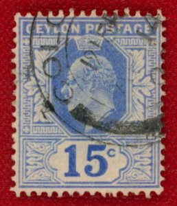 CEYLON Sc 185 USED - 1904 15c King Edward VII - Nice stamp - No faults