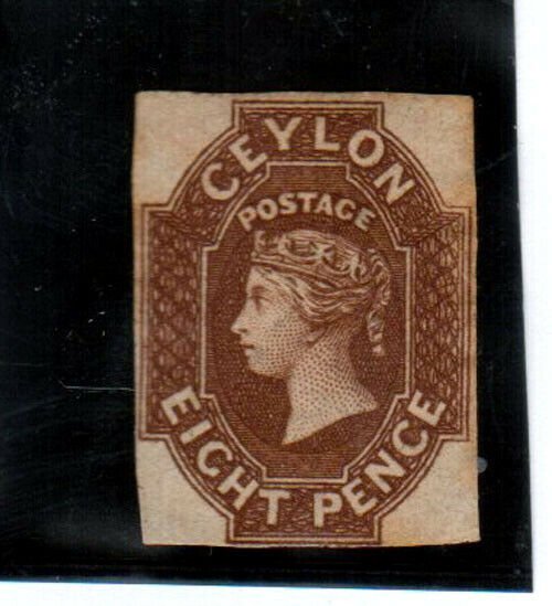 Ceylon #8 Mint Fine Unused (No Gum) Rare Watermark 6 Star