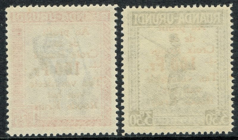 [mag768] RUANDA URUNDI 1944 COB#151/2-Dr MNH **VARIETY** cv:$340