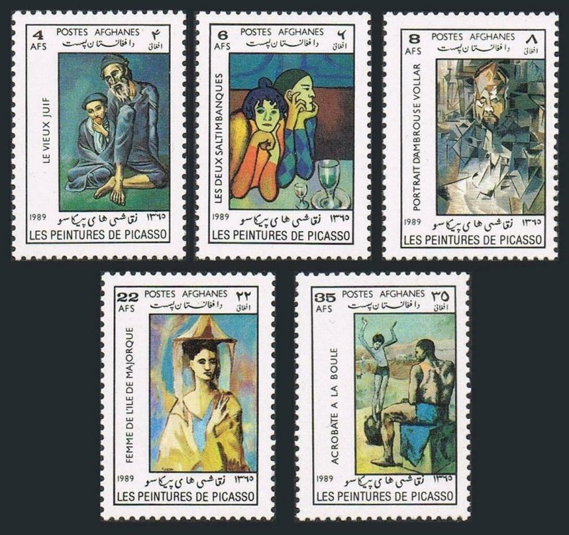 Afghanistan 1341-1345,1346,MNH.Michel 1633-1637,Bl.85. Painting by Picasso,1989.