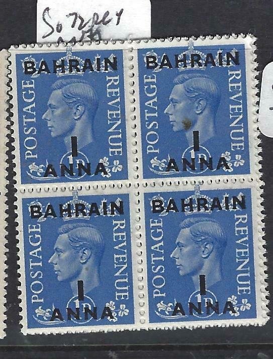 BAHRAIN (P2406B)  KGVI ON GB  1A/1D  SG  72    BL OF 4  MNH