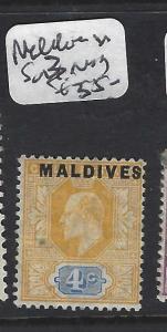 MALDIVE ISLANDS   (P0701BB)  KE 4C ON CEYLON SG 3   MOG