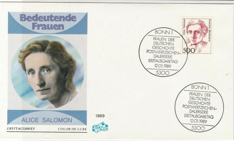 germany 1989 famous women alice salomon stamps cover ref 19980