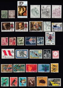 WORLDWIDE - 50 Different - Unknown Catalog Value - 7 Cents Each