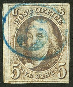 U.S. #1 USED BLUE CANCEL