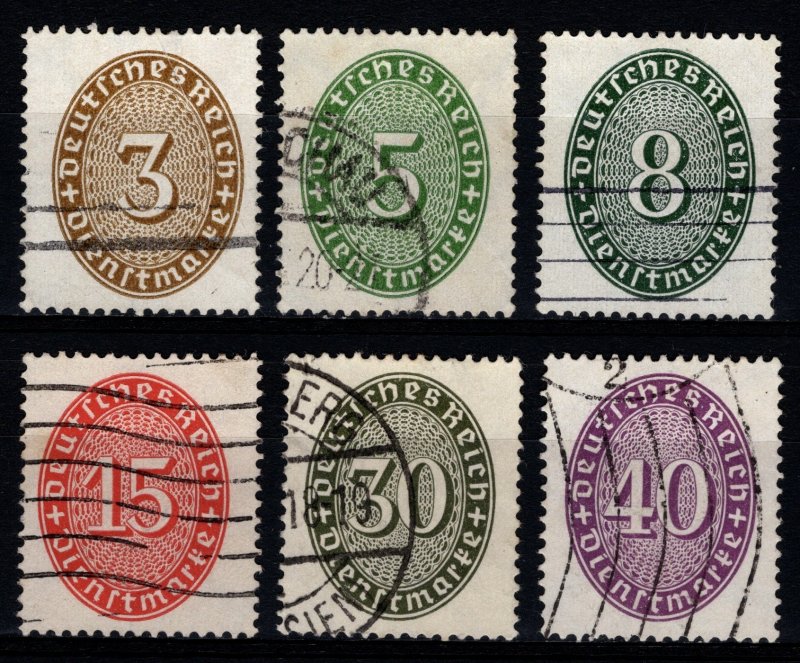 Germany 1927 Official Stamps, perf. 14, Part Set [Used]