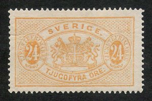 Sweden 1881 24o Yellow Official #O21 Facit Tj 20 VF Mint OG MH