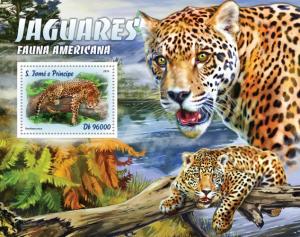 SAO TOME E PRINCIPE 2016 SHEET JAGUARES WILD CATS FELINES WILDLIFE st16308b