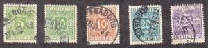 Denmark - 1921-30 - SC J12,J15-17,J20 - Used - J16 clipped perfs top