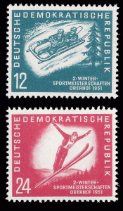 Germany, DDR 1951 Sc 76-77 MVLH VF Winter Sports