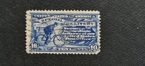 US Scott # E6, blue, used; small top tear, F/VF centering