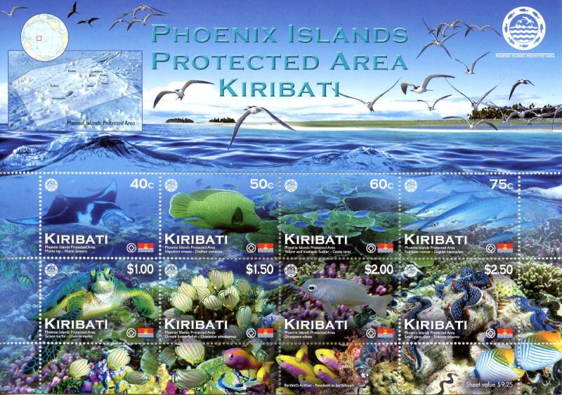 Kiribati 2012 MNH Phoenix Islands Protected Area 8v MS Fish Turtles Coral Stamps